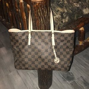 Michael Kors checkered large tote